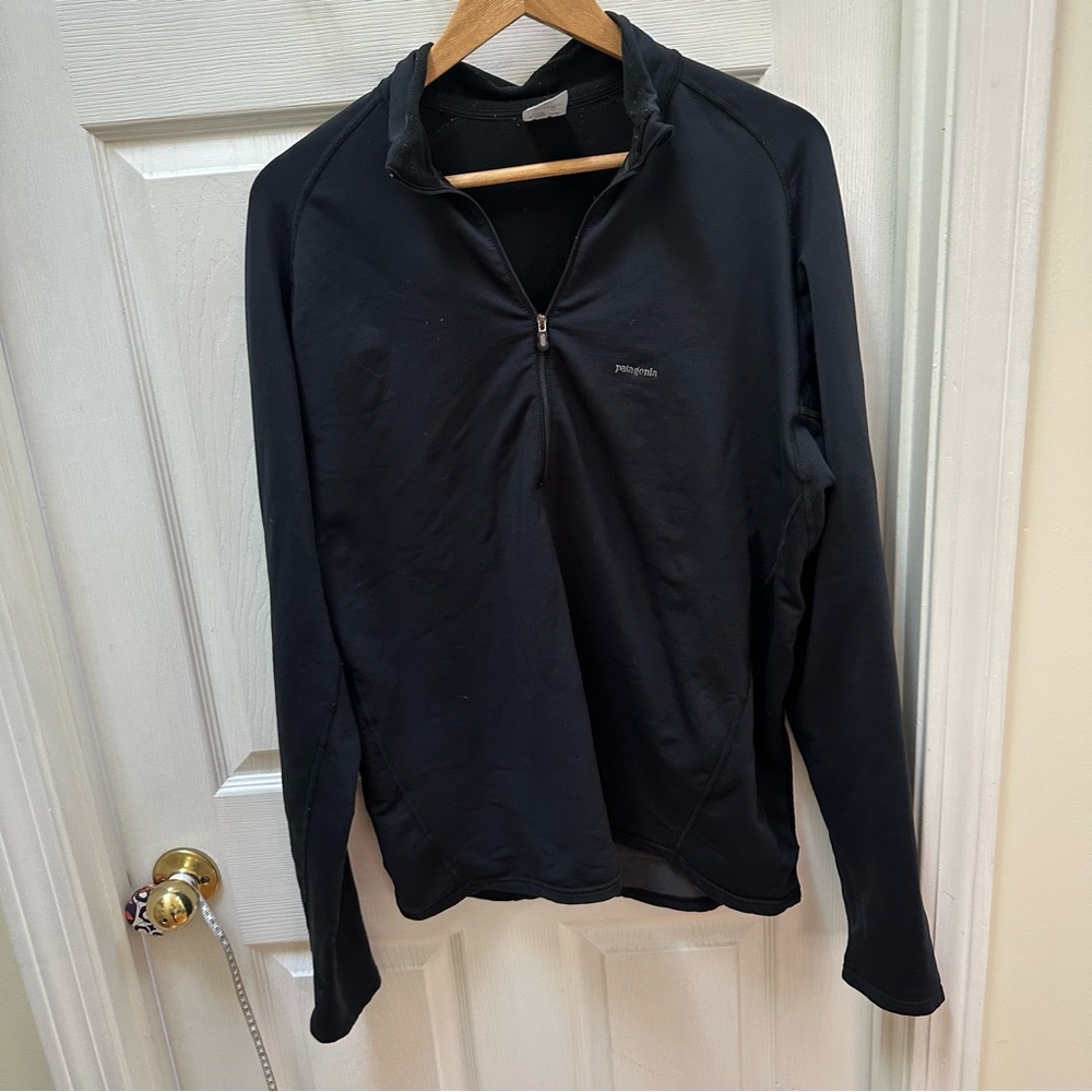Patagonia Men's Stretch Velocity Black Quarter-Zip Pullover XL
